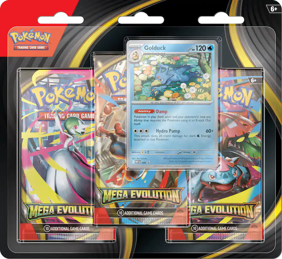 (Sealed) Mega Evolution - 3-Pack Blister Set of Two (Golduck & Psyduck)