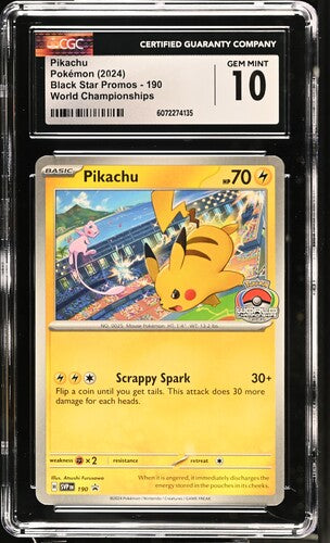 CGC GEM MINT 10 - Pikachu - World Championships - Black Star Promos